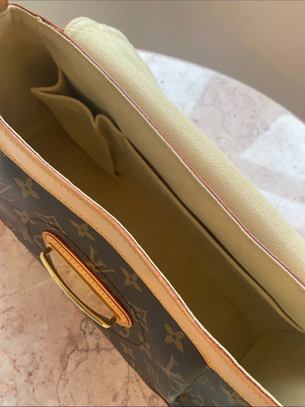 Louis Vuitton Beverly Monogram Canvas Shoulder Bag with Tan Vachetta Trim